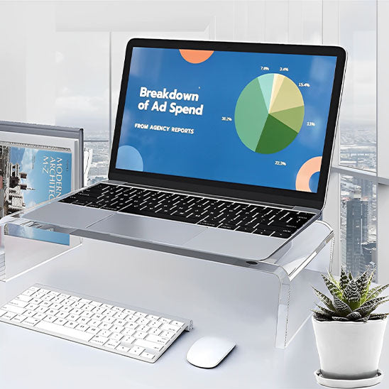 Rehausseur Écran en Acrylique Transparent pour Bureau