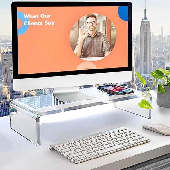Rehausseur Écran en Acrylique Transparent pour Bureau