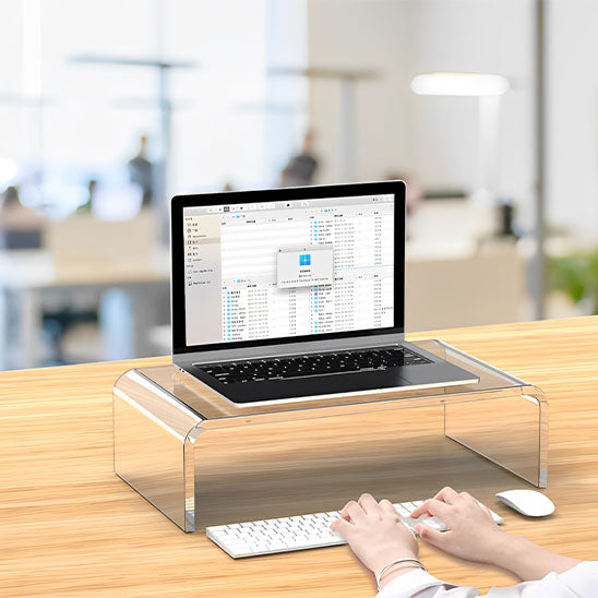 Rehausseur Écran en Acrylique Transparent pour Bureau