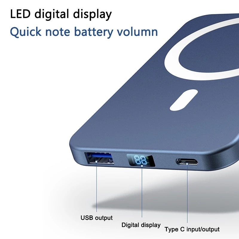 Power Bank Magnétique Sans Fil 10000mAh
