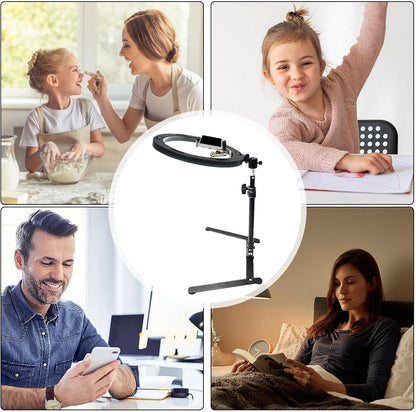 Trépied Réglable avec Support Téléphone et Anneau Lumineux
