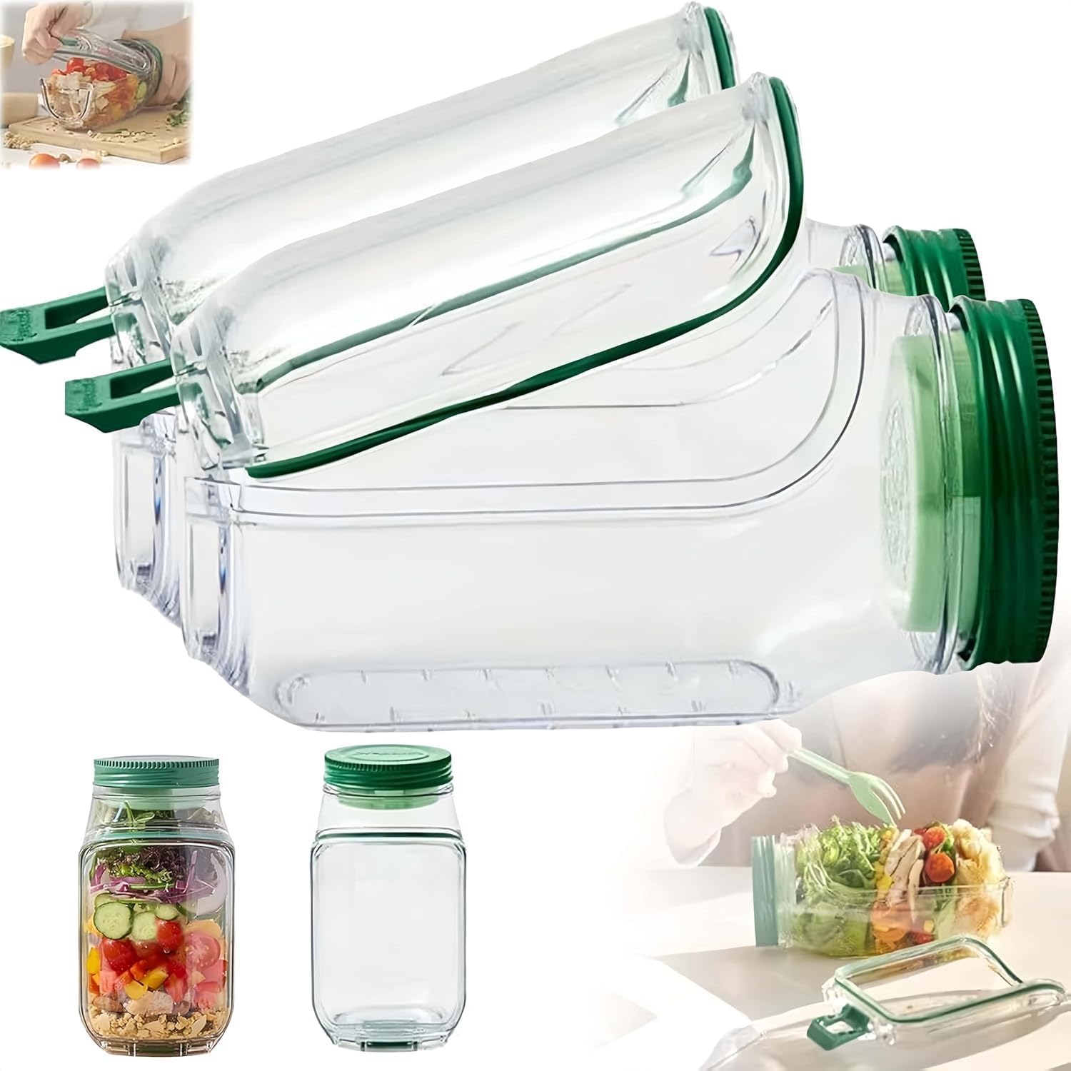 Salade lunch box portable avec compartiments étanches