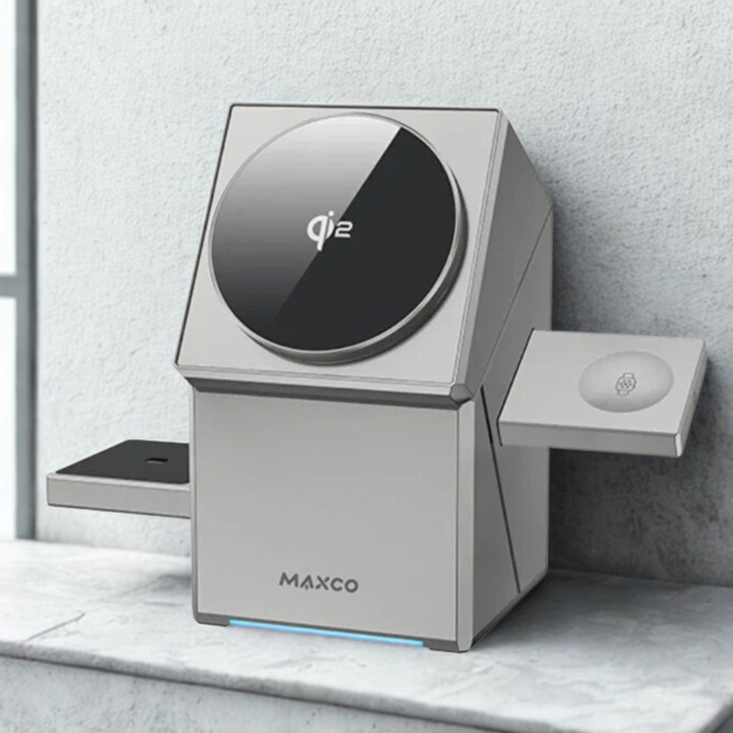 MAXCO Qi2 3-in-1 Magnetic Mag-Safe Wireless charger 