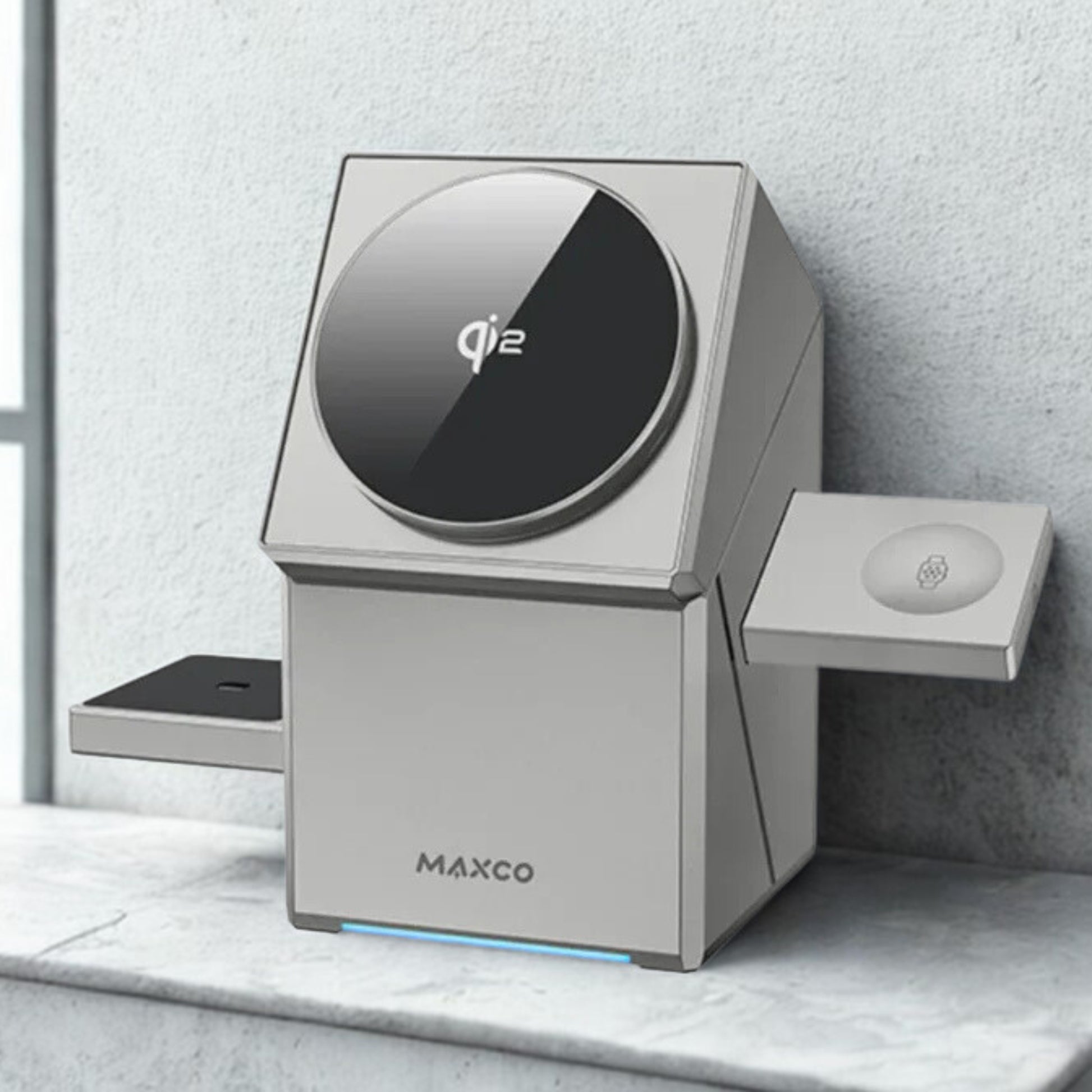 MAXCO Qi2 3-in-1 Magnetic Mag-Safe Wireless charger 