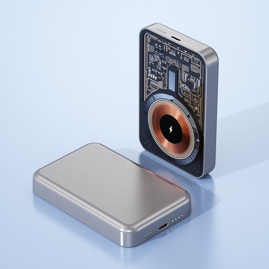 batterie externe transparente 20000 mAh sans fil magnétique