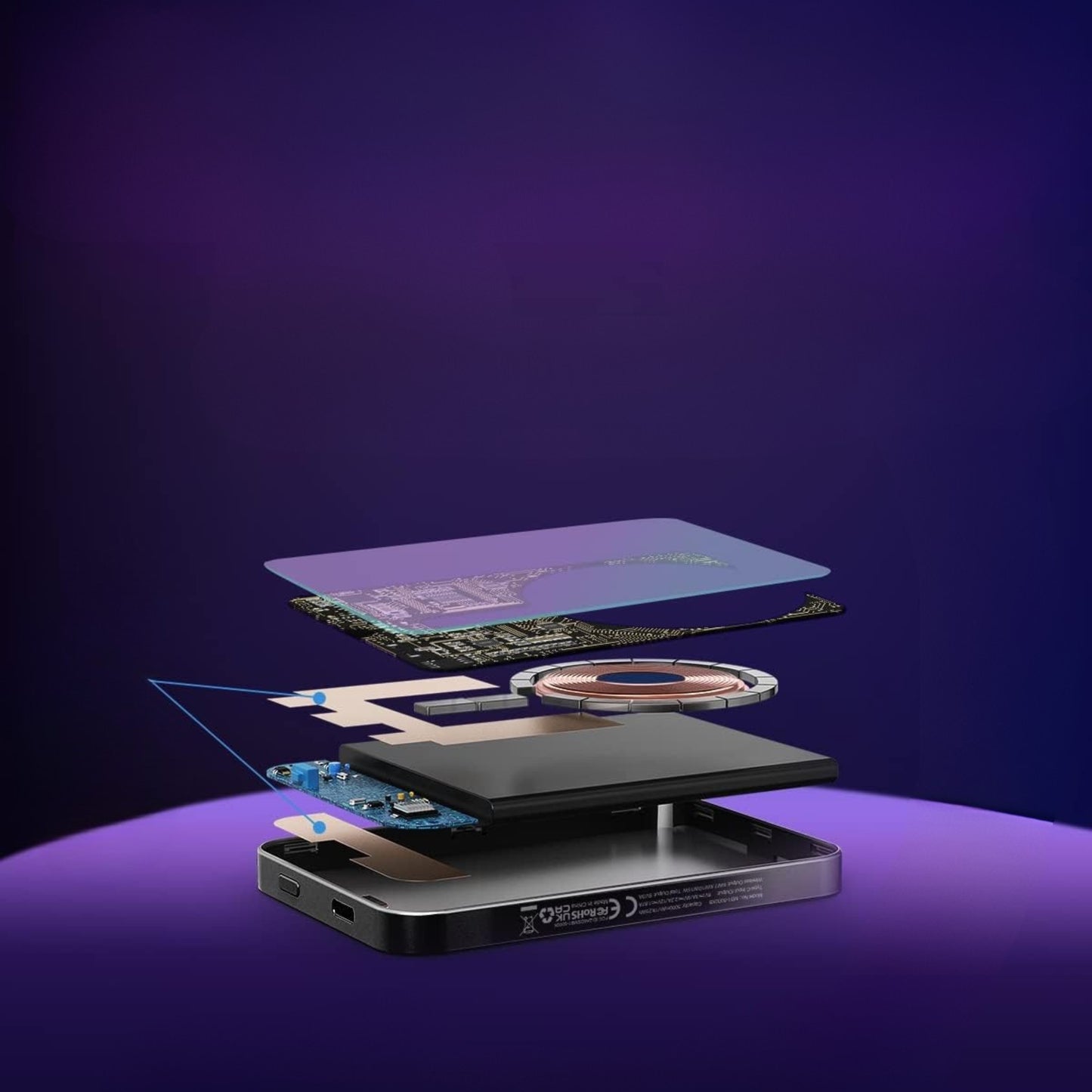 power bank magnétique sans fil 10000 mAh batterie externe 