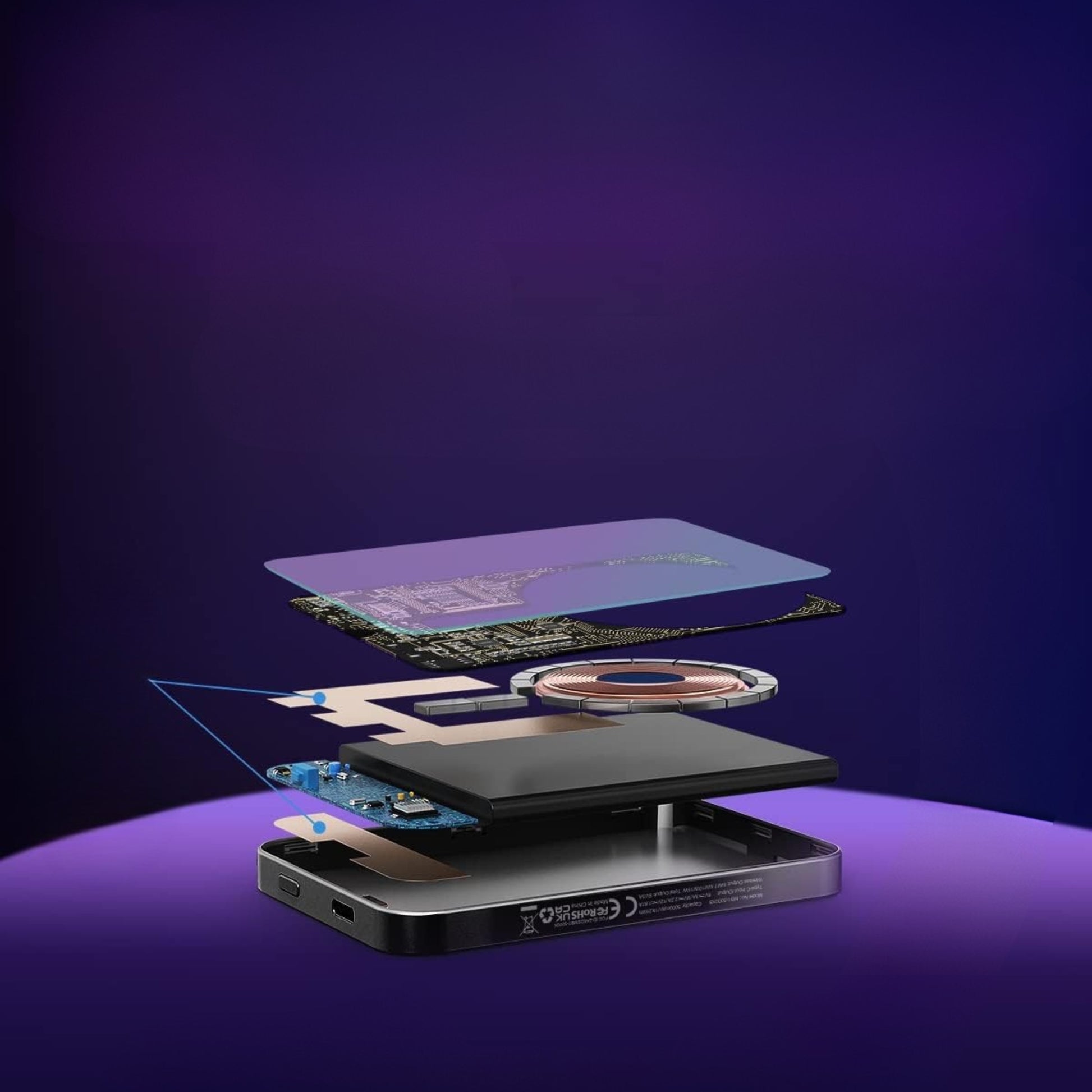 power bank magnétique sans fil 10000 mAh batterie externe 