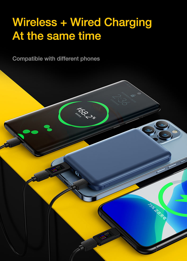 power bank magnétique portable pour iPhone et Android 