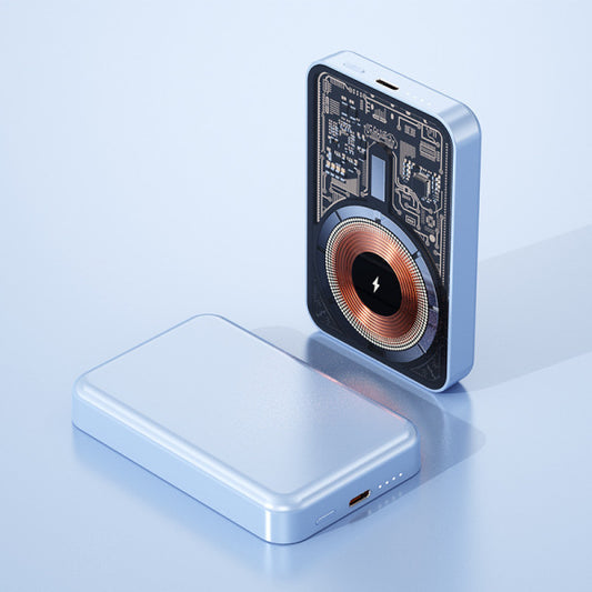 Batterie Externe Transparente 50000mAh – Sans Fil & Magnétique