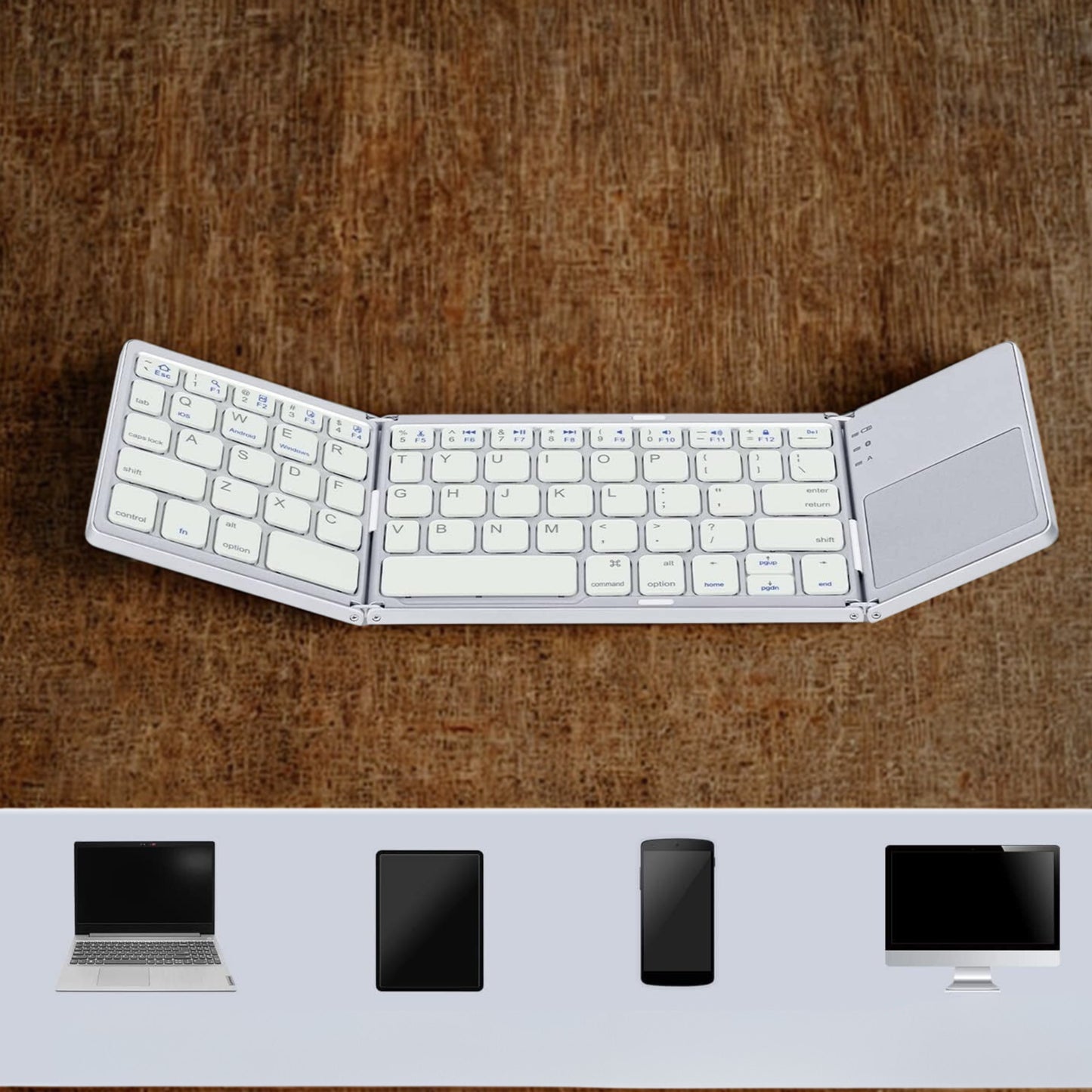 Clavier pliable avec pavé tactile intégré