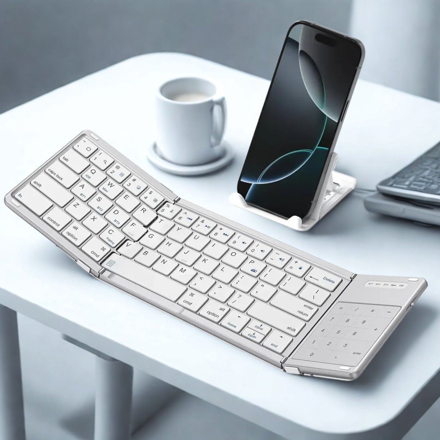 clavier sans fil pliable avec pavé tactile Bluetooth portable