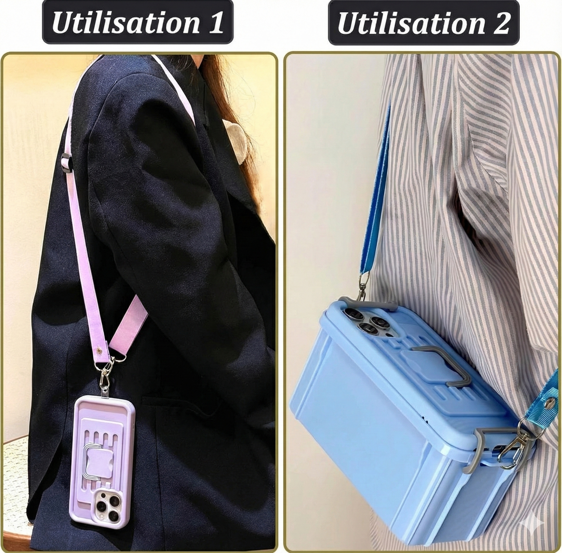 Étui iPhone avec lanière et boîte de rangement