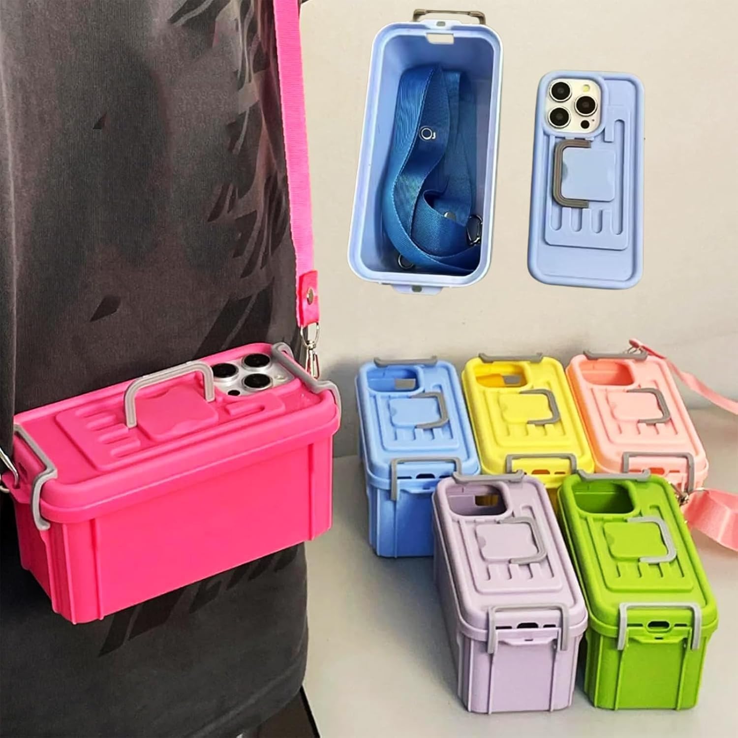 Accessoire iPhone design 2-en-1 boîte rangement et protection