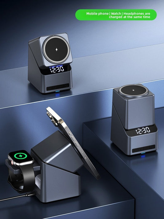 Chargeur Sans Fil Magnétique 3-en-1 MagSafe avec Support Auto-Rotatif