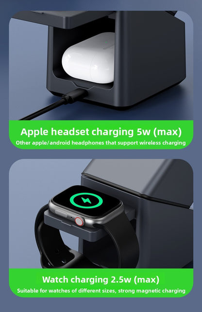 Chargeur Sans Fil Magnétique 3-en-1 MagSafe avec Support Auto-Rotatif