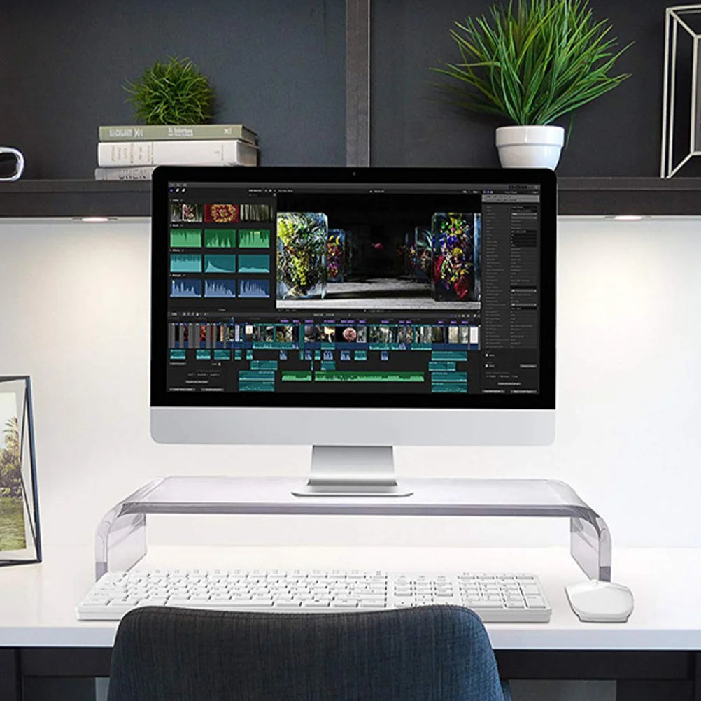 Rehausseur Écran en Acrylique Transparent pour Bureau