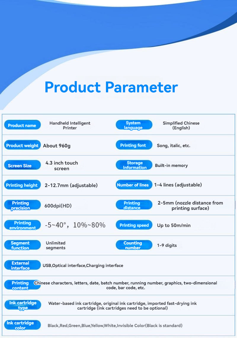 Imprimante Jet d’Encre Portative
