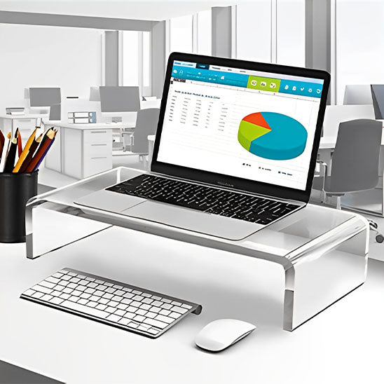 Rehausseur Écran en Acrylique Transparent pour Bureau
