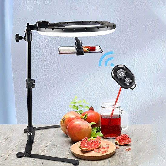Trépied Réglable avec Support Téléphone et Anneau Lumineux