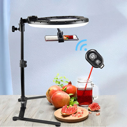 Trépied Réglable avec Support Téléphone et Anneau Lumineux