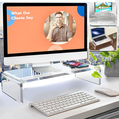 Rehausseur Écran en Acrylique Transparent pour Bureau