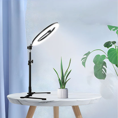 Trépied Réglable avec Support Téléphone et Anneau Lumineux