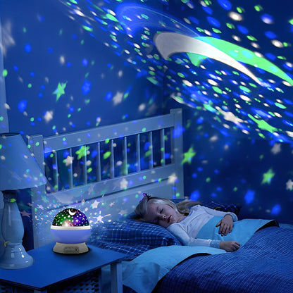 Veilleuse Projecteur LED Rotative- Nuit Étoilée & Lune