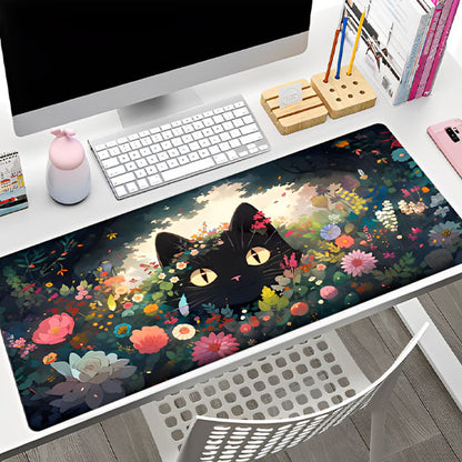 Tapis de Souris Gamer - Chat Noir - Base Antidérapante