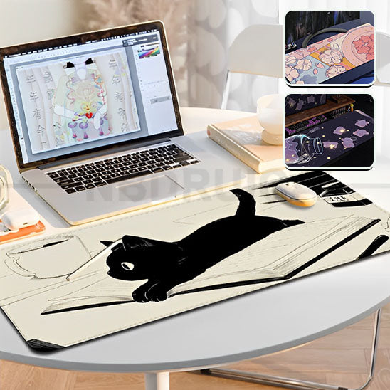 Tapis de Souris Gamer - Chat Noir - Base Antidérapante