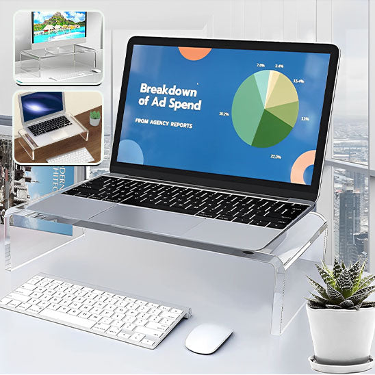 Rehausseur Écran en Acrylique Transparent pour Bureau