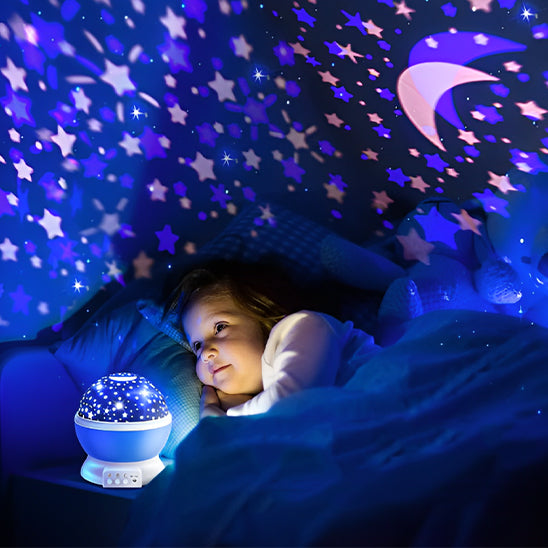 Veilleuse Projecteur LED Rotative- Nuit Étoilée & Lune
