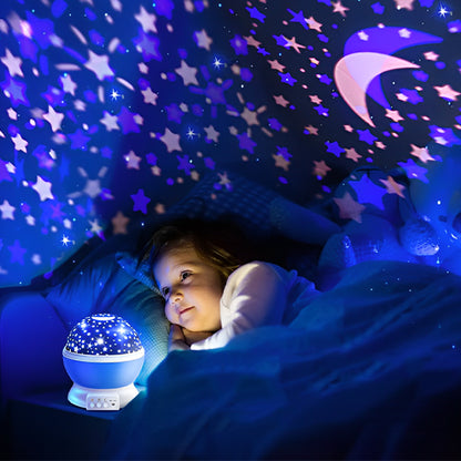 Veilleuse Projecteur LED Rotative- Nuit Étoilée & Lune