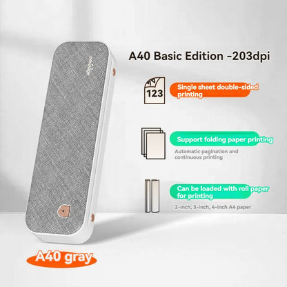 PeriPage A40 imprimante thermique portable avec rouleau papier