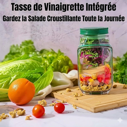 Lunch box mobile pour salade et vinaigrette étanche