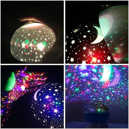 Veilleuse Projecteur LED Rotative- Nuit Étoilée & Lune