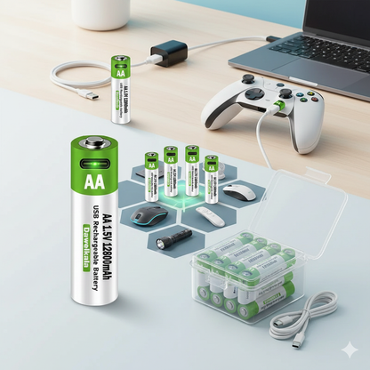 piles aa rechargeables usb 1 5v charge rapide