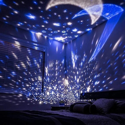 Veilleuse Projecteur LED Rotative- Nuit Étoilée & Lune