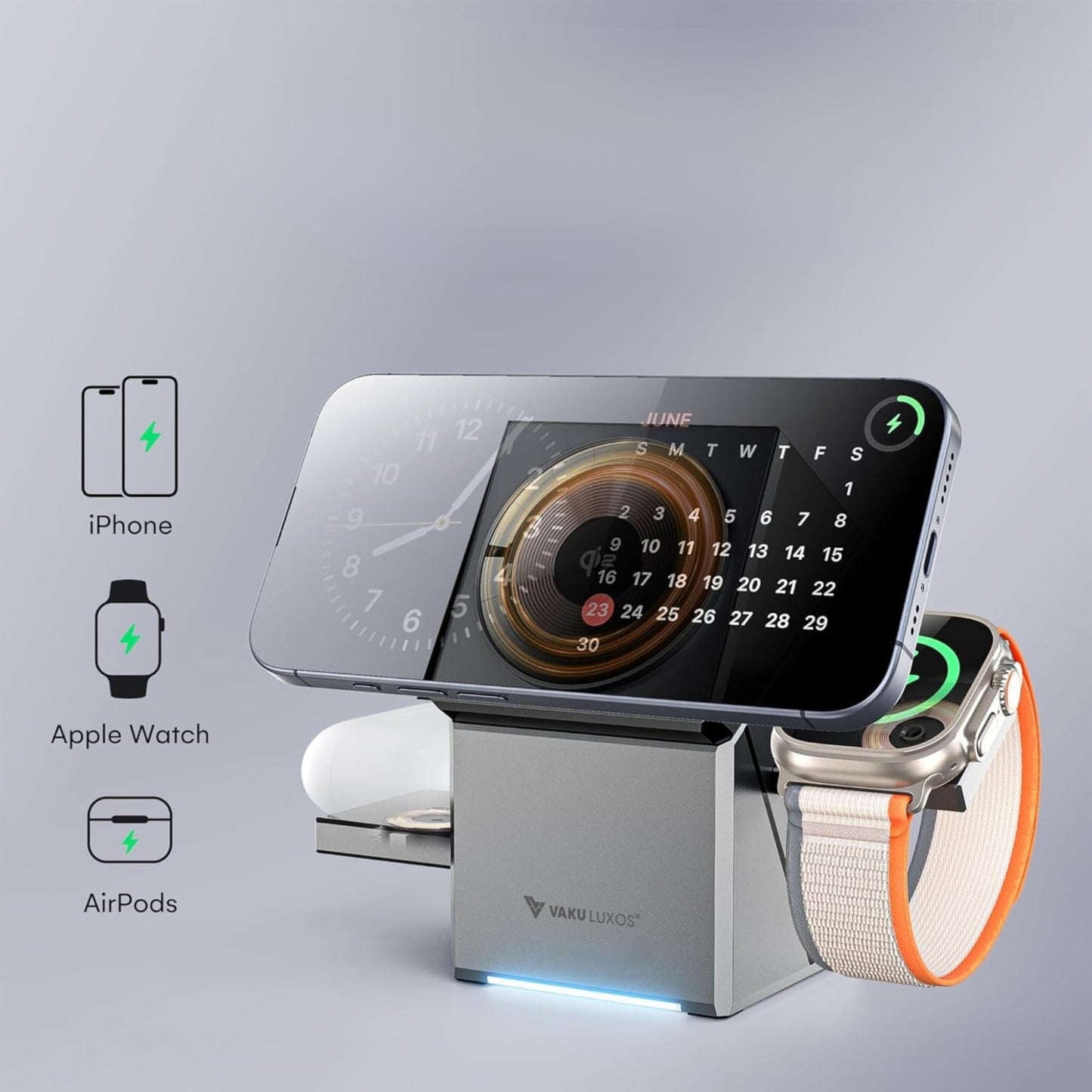 Support rotatif multifonction avec chargeur MagSafe