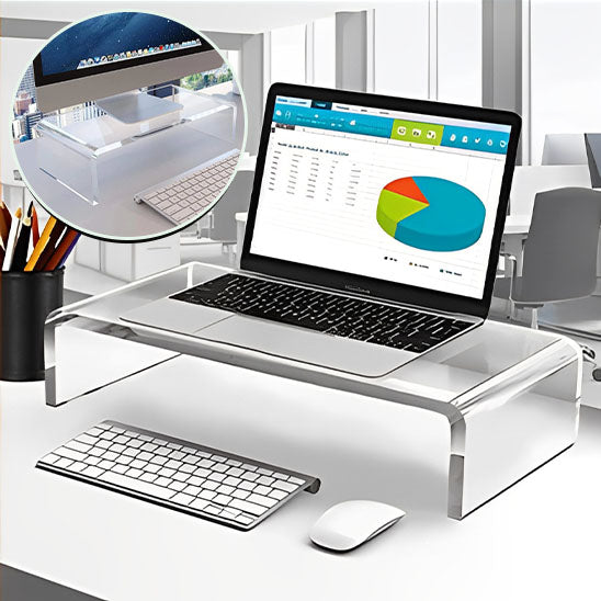 Rehausseur moniteur en acrylique pour travail ergonomique