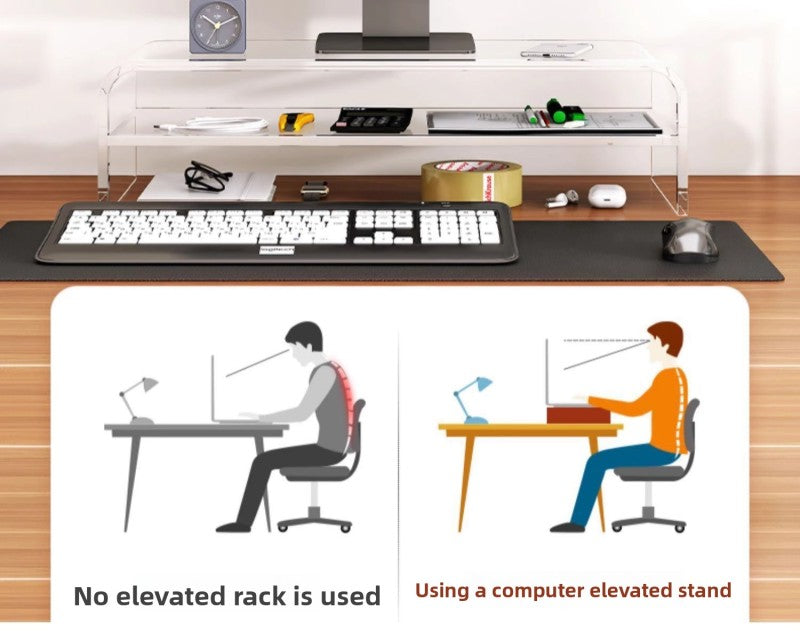 Rehausseur Écran en Acrylique Transparent pour Bureau
