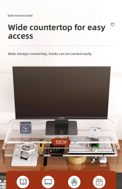 Rehausseur Écran en Acrylique Transparent pour Bureau