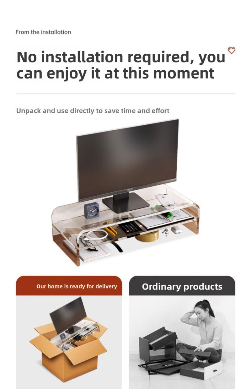 Rehausseur Écran en Acrylique Transparent pour Bureau