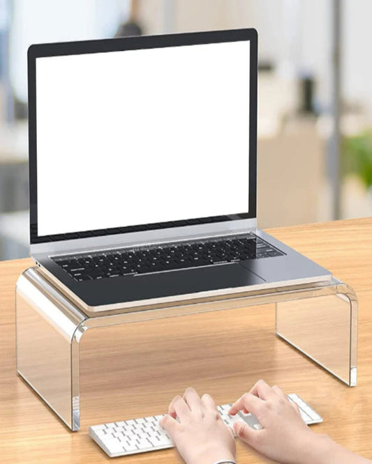 rehausseur écran acrylique transparent pour bureau