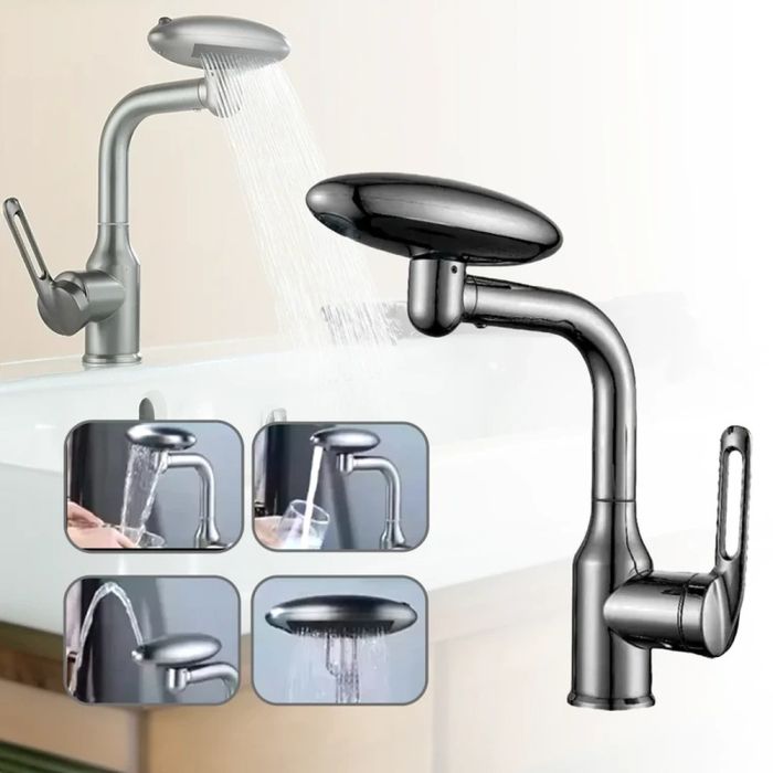 Robinet design moderne inox pour salle de bain