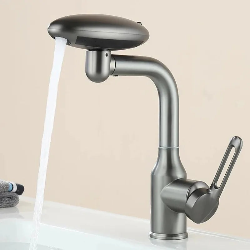Robinet pivotant 360° pour lavabo en acier inoxydable