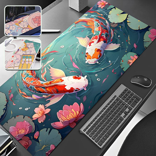 Tapis gamer Poissons rouge pour gaming intensif