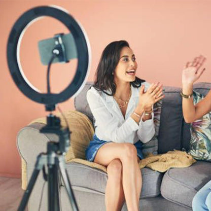 Anneau lumineux LED avec trépied ajustable