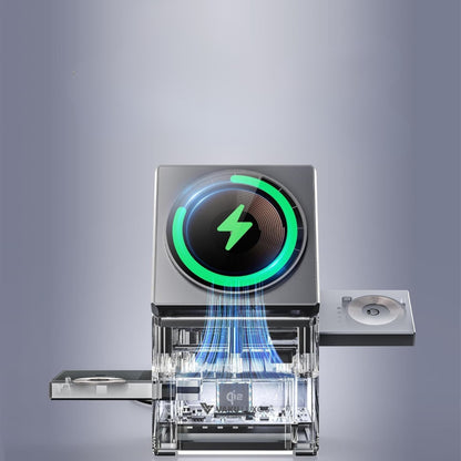 chargeur_3-in-1 Magnetic Mag-Safe Wireless charger with Auto-Rotating